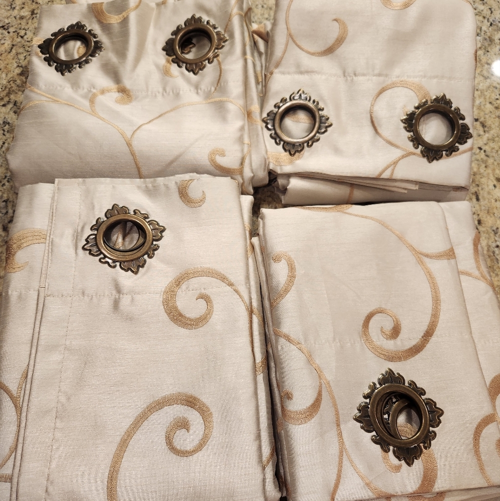 Royal Velvet Plaza Embroidery Blackout Curtains